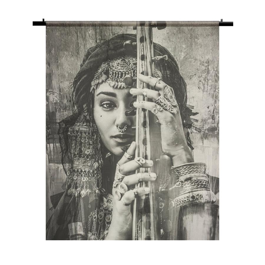 Wandkleed Boho Woman Sephia