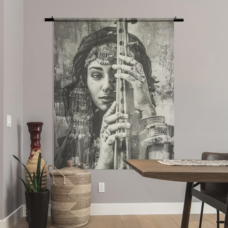 Wandkleed Boho Woman Sephia