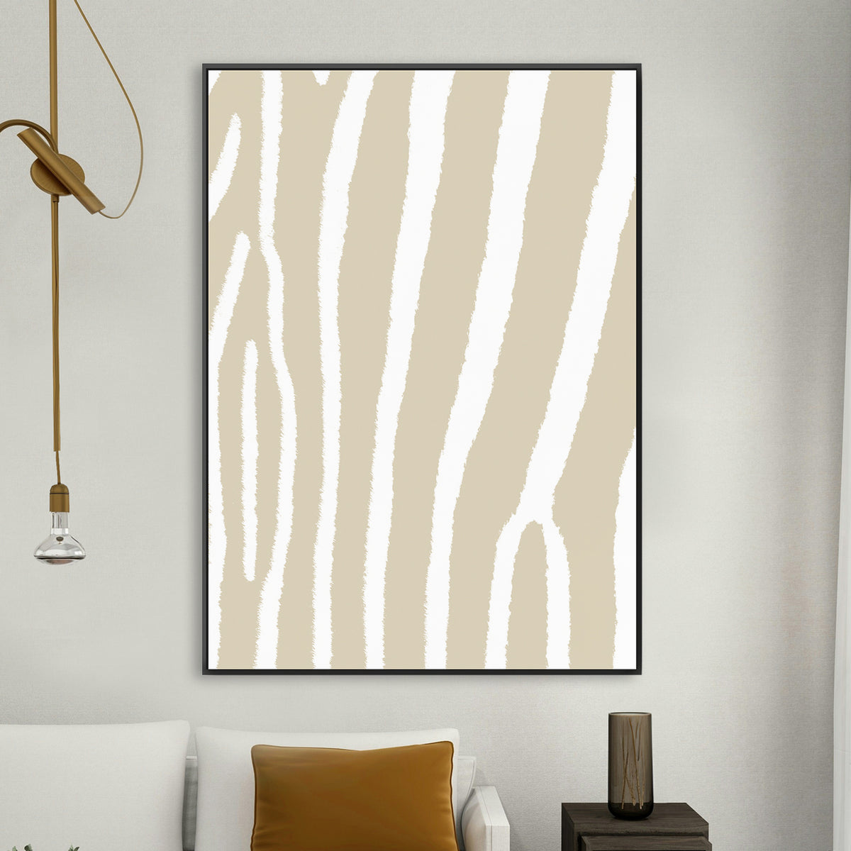 Poster Zebra Print No2 met baklijst, close-up