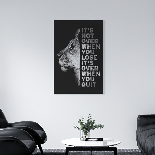 Dark Lion Quote - It's Not Over No2