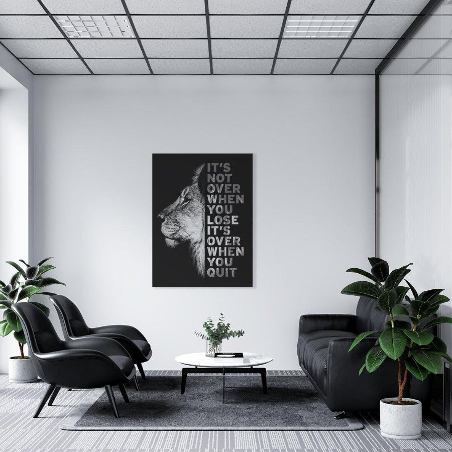 Dark Lion Quote - It's Not Over No2
