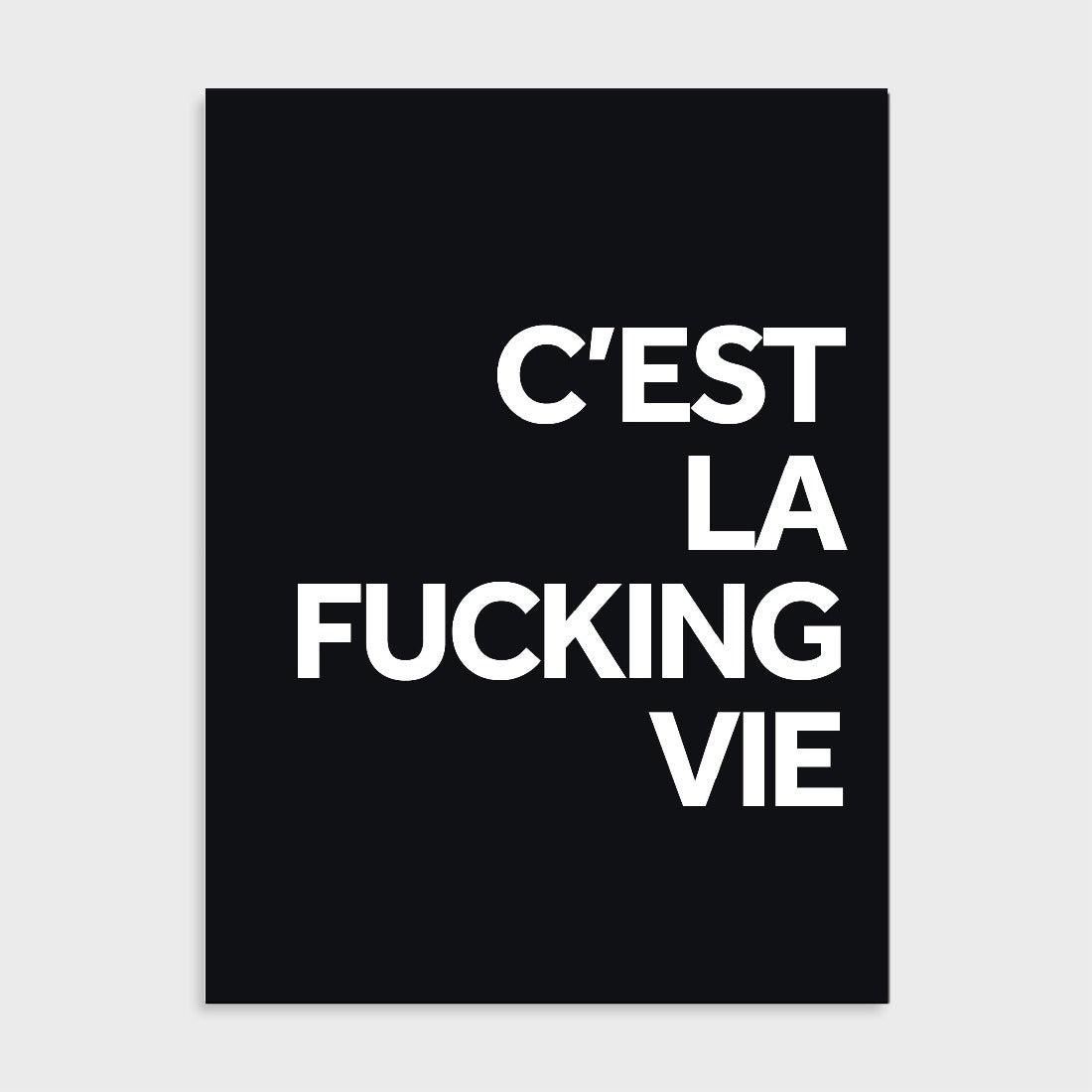 Tekstposter C'est la fucking vie (Dark)