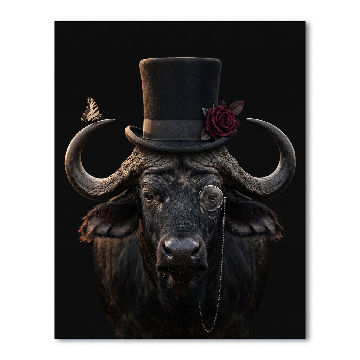 Stijlvolle Buffel, kunstprint van een buffel uit de stijlvolle dierenreeks van PosterGuru