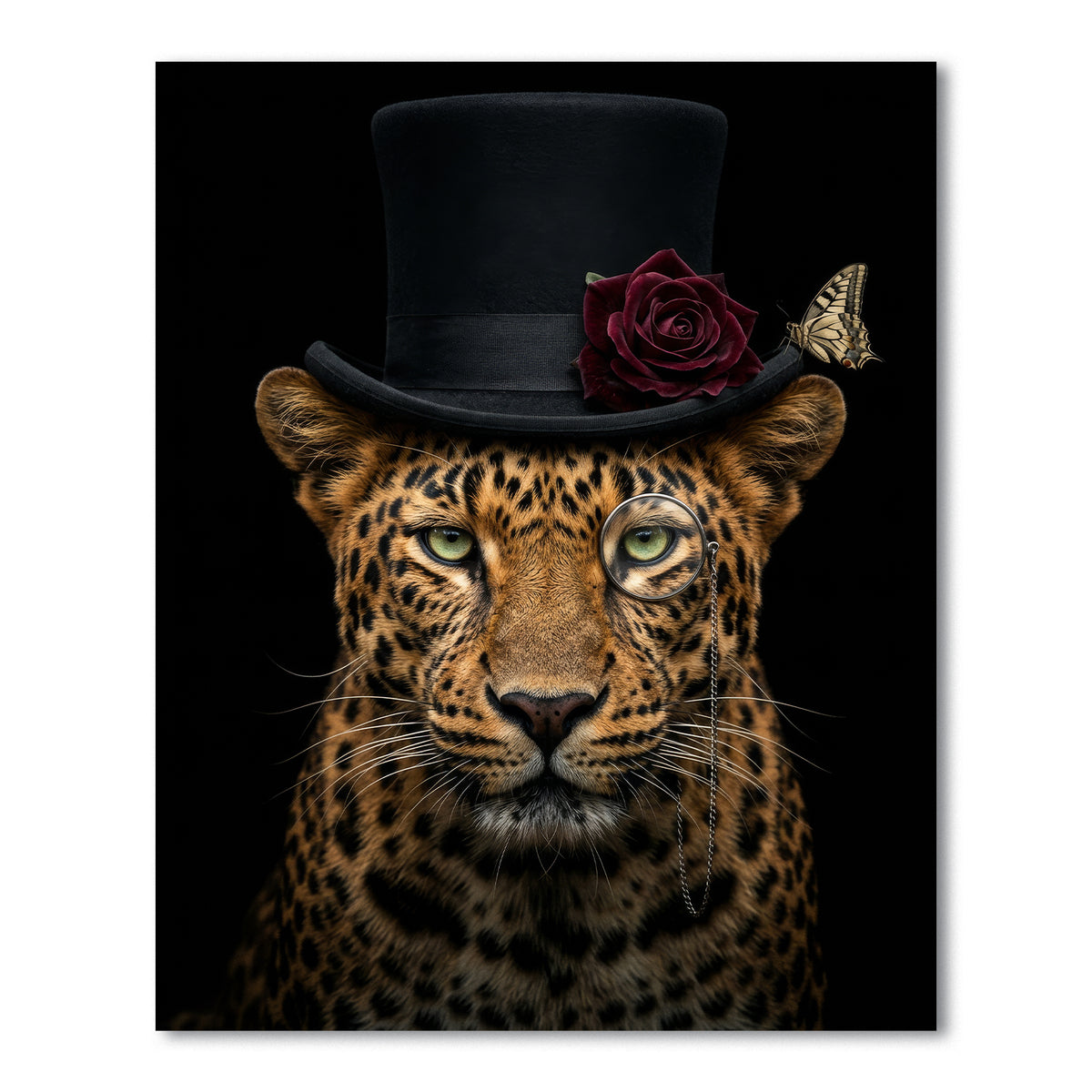 Stijlvolle Panter, kunstprint van een panter uit de stijlvolle dierenreeks van PosterGuru