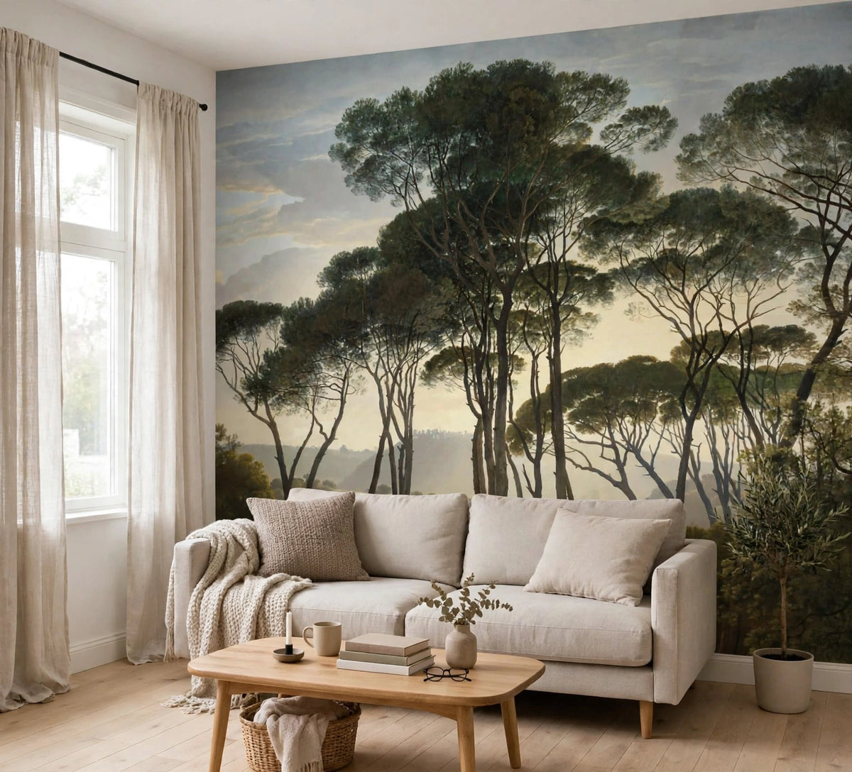 Fotobehang Parasoldennen van Hendrik Voogd in een woonkamer