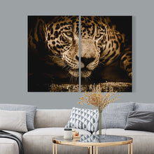 Afbeelding in Gallery-weergave laden, Tweeluik schilderij panterkop
