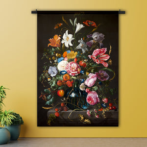 Wandkleed - Vaas met bloemen stil leven