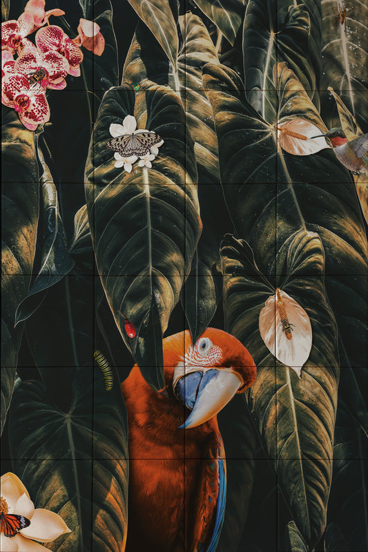 Tegeltableau - Parrot Leafs