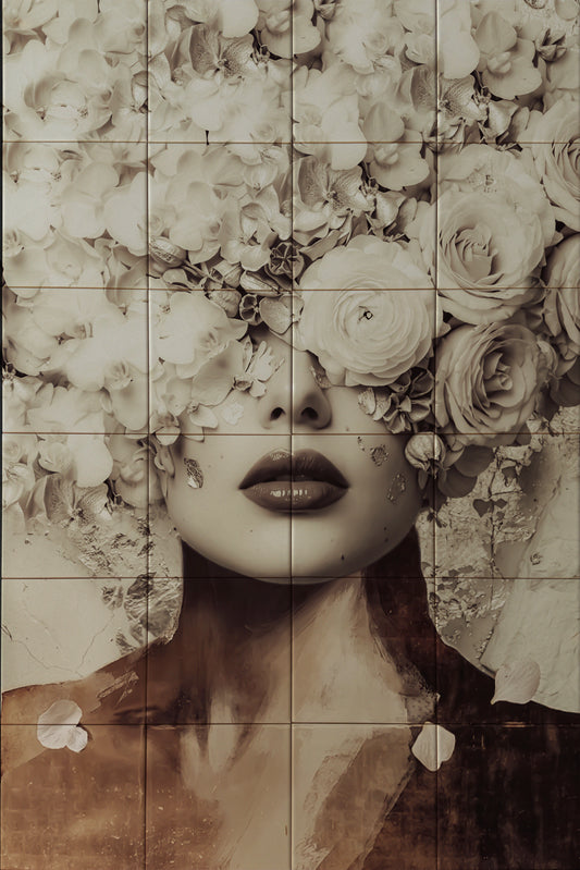 Tegeltableau Flower Woman
