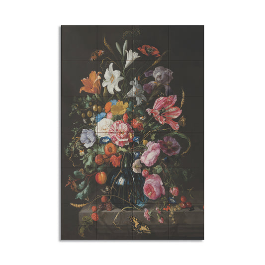 Tegeltableau - Stil Leven Vaas met Bloemen