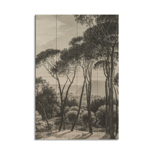 Tegeltableau - Parasoldennen Sephia