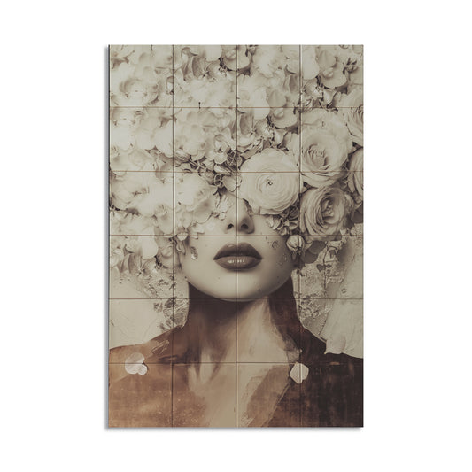 Tegeltableau Flower Woman