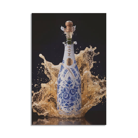 Tegeltableau - Delfts Blauw Champagne