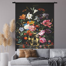 Afbeelding in Gallery-weergave laden, Wandkleed Skull met Bloemen
