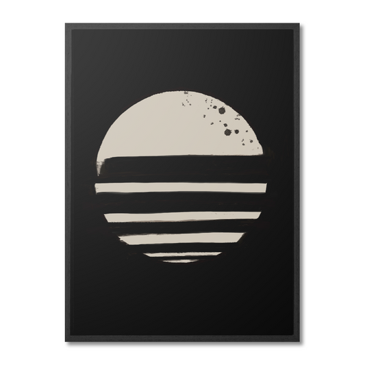 Poster Boho Art No1 met baklijst – minimalistische zon in aardetinten