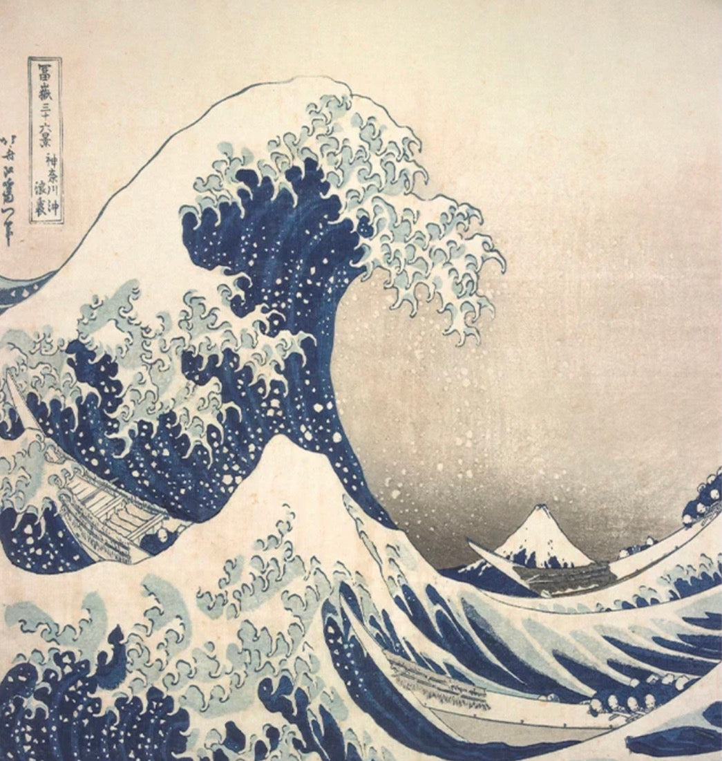 Fotobehang De grote Golf bij Kanagawa van Hokusai – Japanse houtsnede