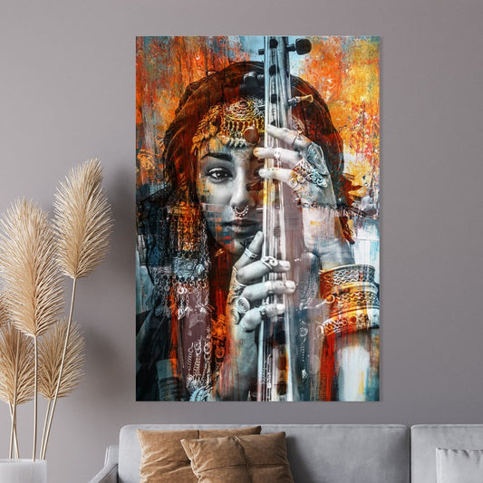 Poster Boho No3 Color – kleurrijk boho vrouwenportret