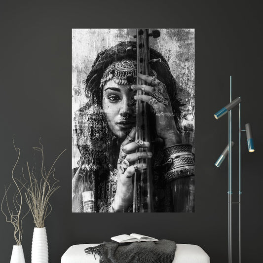 Poster Boho No5 – vrouwenportret in boho stijl