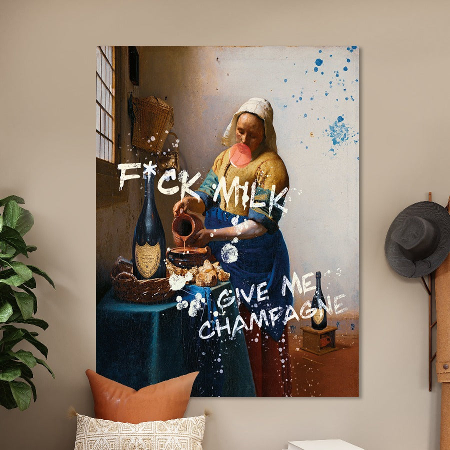 Het Champagne Meisje als wanddecoratie