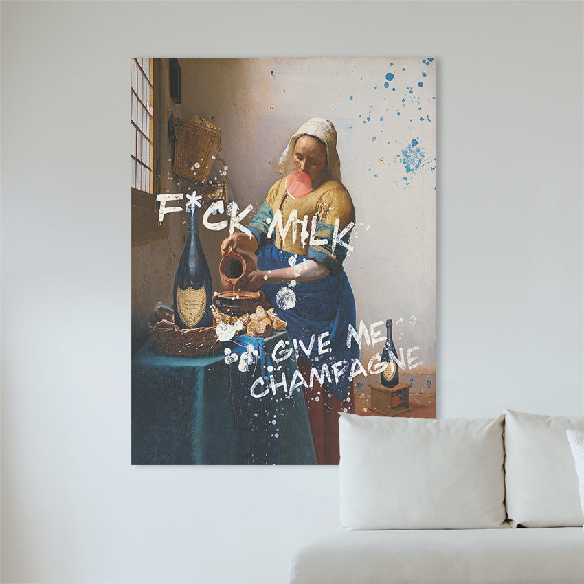 Poster F*ck Milk Het Champagne Meisje