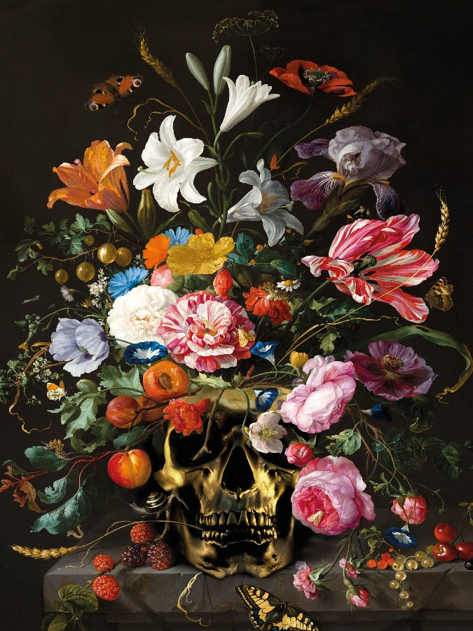Flower Skull als wanddecoratie