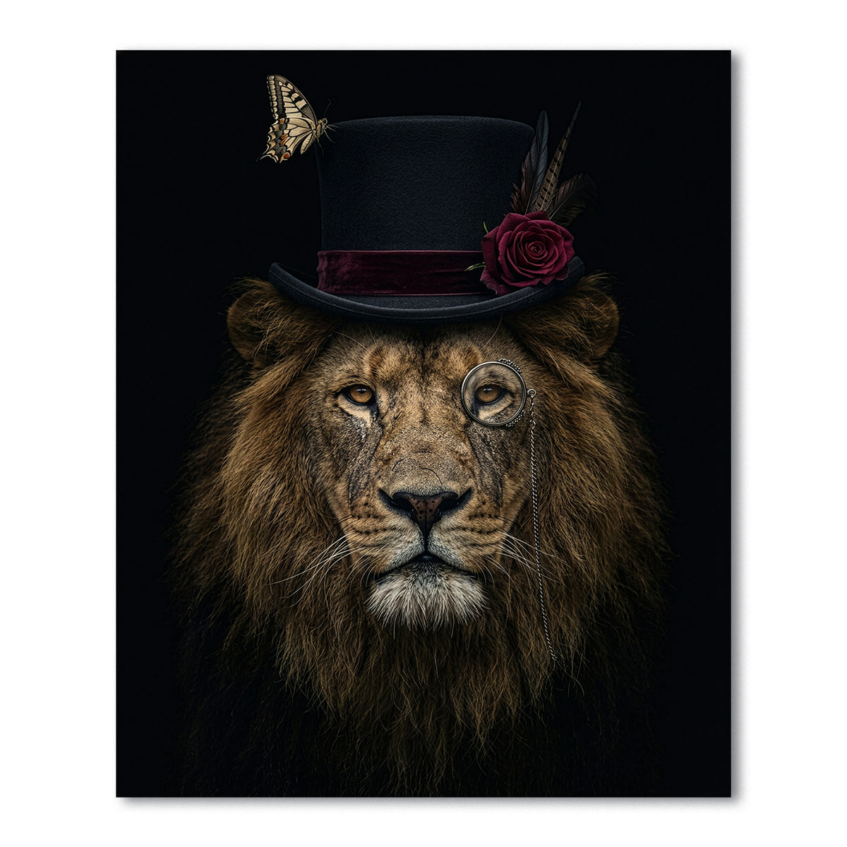 Stijlvolle Leeuw, kunstprint van een leeuw uit de stijlvolle dierenreeks van PosterGuru