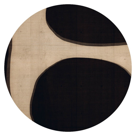 Wandcirkel Abstract Round – abstracte vormen in beige tinten