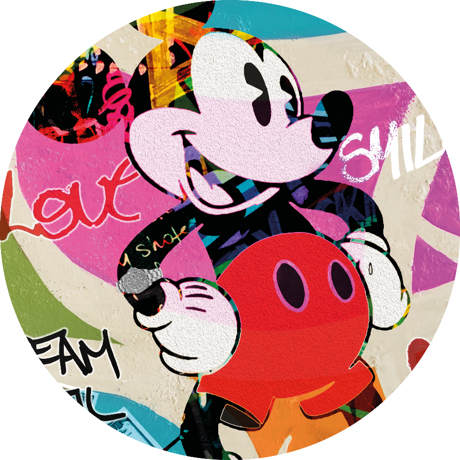 Wandcirkel Cartoonmuis
