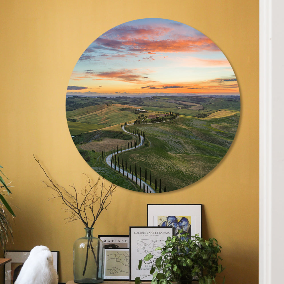 Ronde wanddecoratie Italiaans Landschap