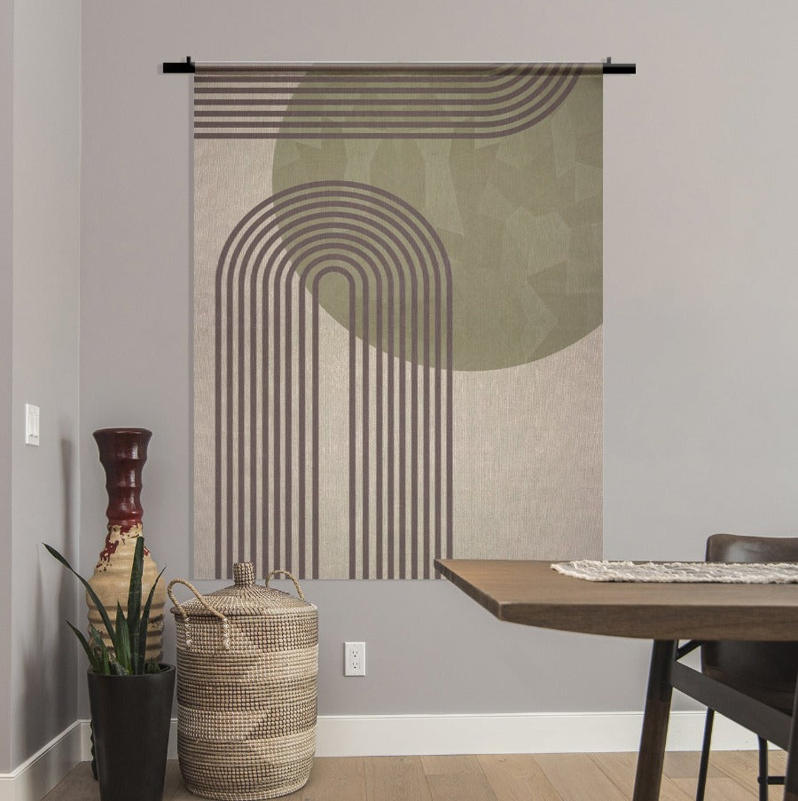Wandkleed Boho No2 in een woonkamer