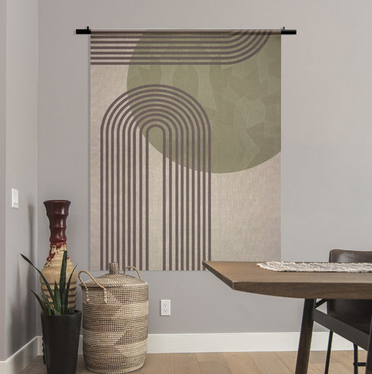 Wandkleed Boho No2 in een woonkamer