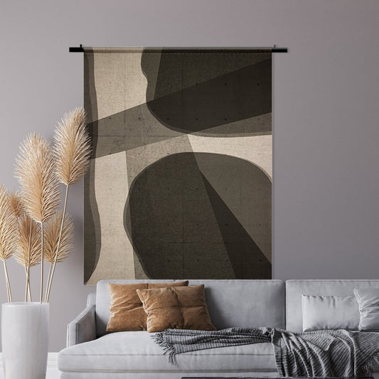 Wandkleed Squares – minimalistische vlakken in beige tinten