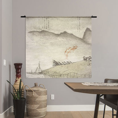 Wandkleed Suzuki Hyakunen – Japanse kunst in beige tinten