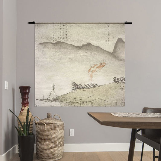 Wandkleed Suzuki Hyakunen – Japanse kunst in beige tinten