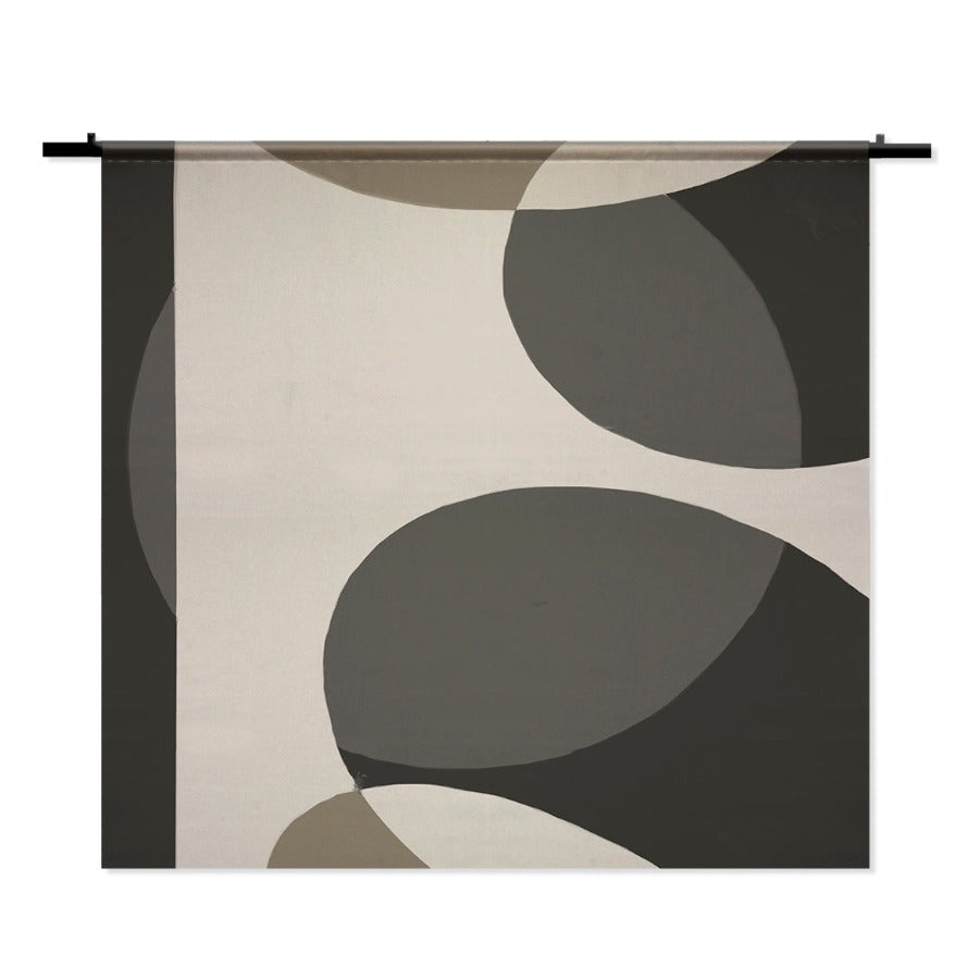 Wandkleed Vorms – minimalistische vormen in beige tinten