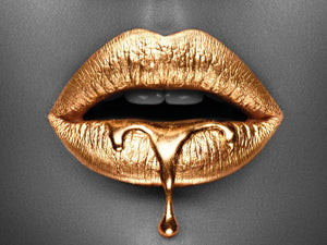 Schilderij Canvas Plexiglas -Lips CloseUp