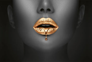 Poster Golden Woman No2 op plexiglas, canvas, dibond of als poster