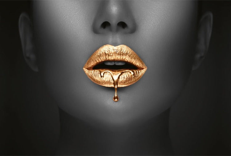 Poster Golden Woman No2 op plexiglas, canvas, dibond of als poster