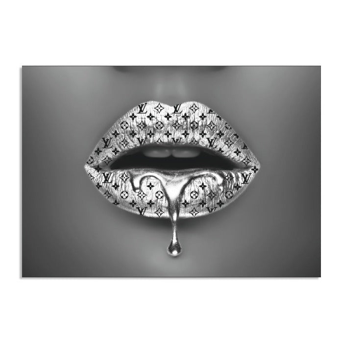 LV Zilver Lips Schilderij