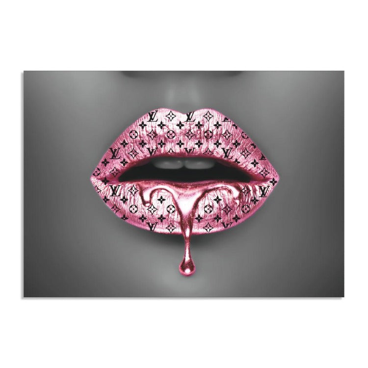 Schilderij - LV Pink Lips