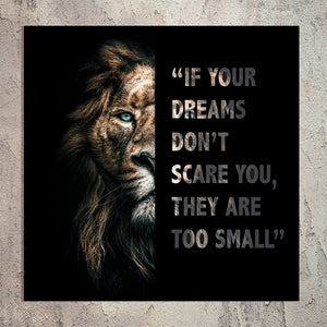 Motivation Quote Lion Dreams