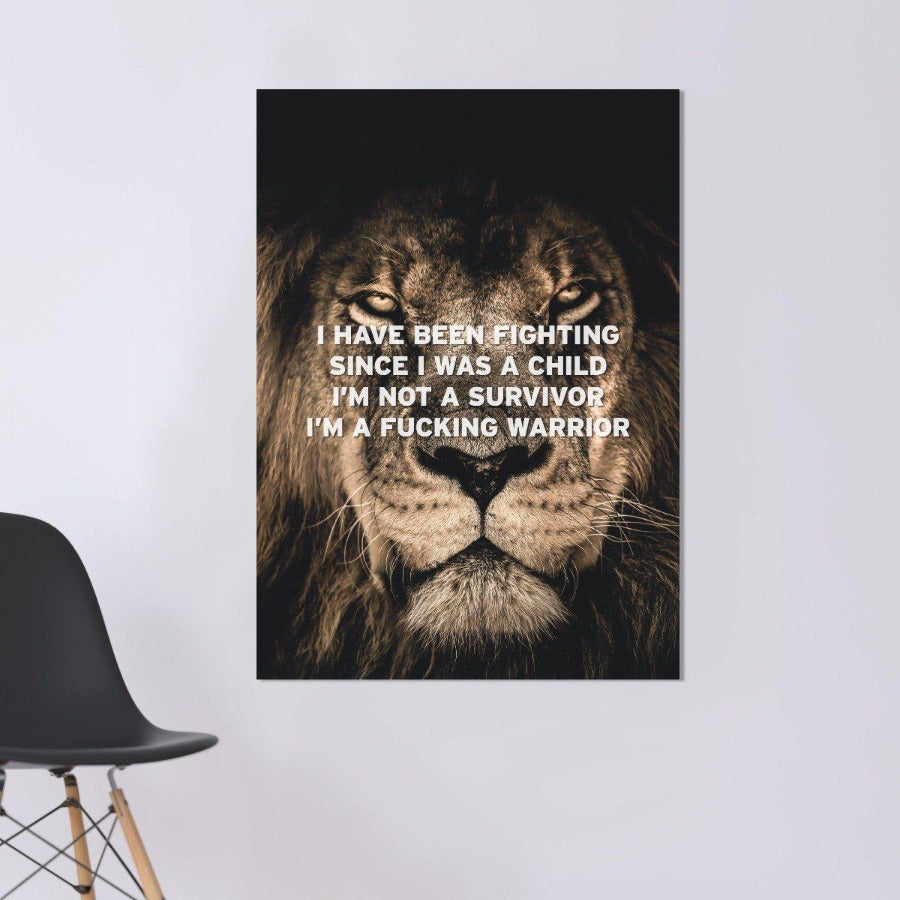 Motivatie Quote Leeuw Canvas