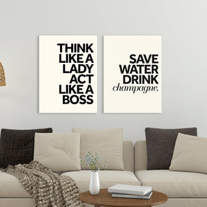 Poster - Save water drink champagne