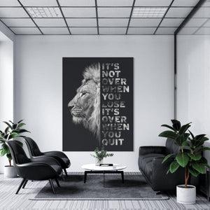 Schilderij Mindset - Motivatie Quote Leeuw