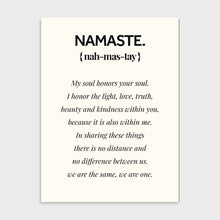 Load image into Gallery viewer, Poster - Namaste Quote
