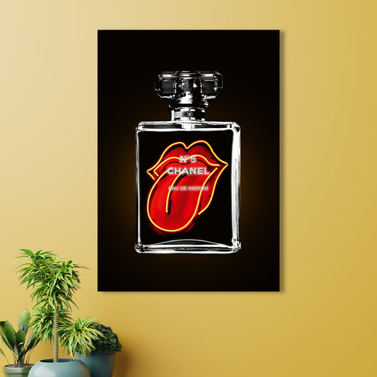 Poster Parfum Neon No1 in een woonkamer