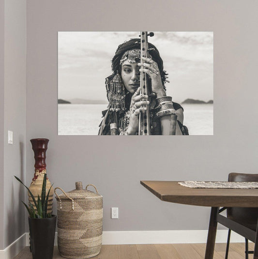 Poster Boho Woman – portret van een vrouw in boho stijl