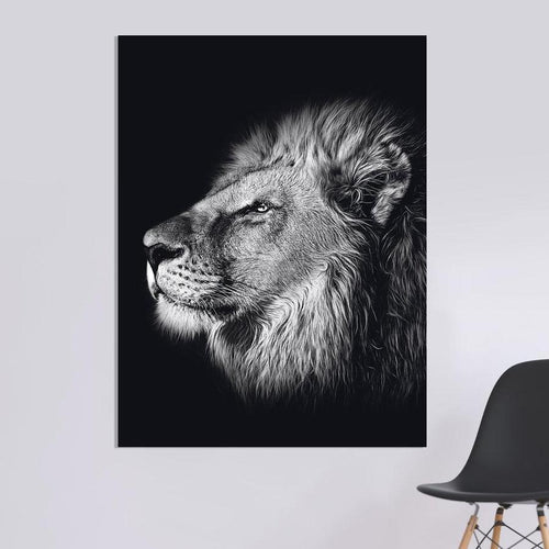 Schilderij-Dark Lion No4-PosterGuru