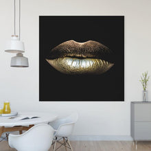 Load image into Gallery viewer, Schilderij-Golden Lips-PosterGuru
