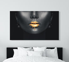 Afbeelding in Gallery-weergave laden, Schilderij-Golden Lips Paint-PosterGuru
